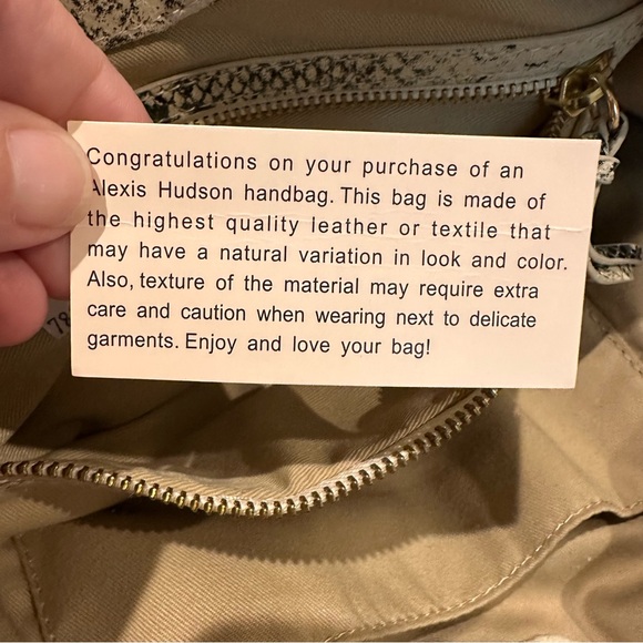 Alexis Hudson Chelsea Hobo Python Shoulder Bag Large Purse Snake Mob Wife - Picture 10 of 10